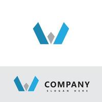Diseño de plantilla de logotipo, icono y símbolos de empresa de letras w vector
