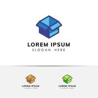 diseño de logotipo de caja de entrega. vector de icono de plantilla de diseño de logotipo de mensajería