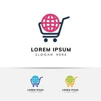 World Shop Logo Design Template. world marketplace logo design vector