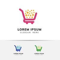 retail store logo design template. shopping cart logo icon design vector