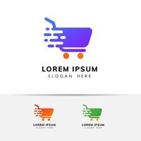 plantilla de diseño de logotipo de carrito de compras rápido. diseño de icono de carro vector