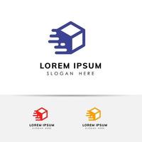 fast delivery box logo design. courier logo design template icon vector