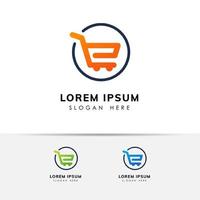 retail store logo design template. shopping cart logo icon design vector