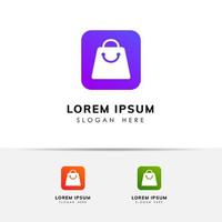 shopping bag icon design template. shopping bag icon design vector