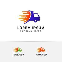 diseño de logotipo de servicios de entrega rápida. Ilustración de vector de icono de plantilla de diseño de logotipo de mensajería