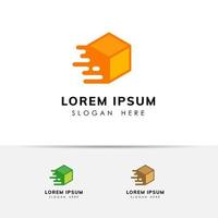 fast delivery box logo design. courier logo design template icon vector