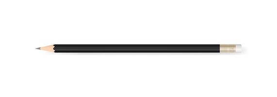 Black pencil on white background with soft shadow. Vector. vector