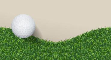 Golf ball with green grass background. Vector. vector