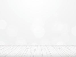 Wood floor perspective with light blurred bokeh background used for montage or display product. Vector. vector