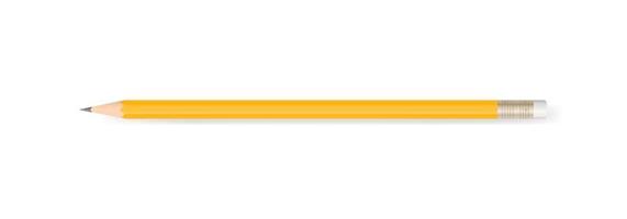 Yellow pencil on white background with soft shadow. Vector. vector