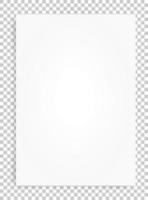 White paper sheet on transparent background with soft shadow. Vector. vector