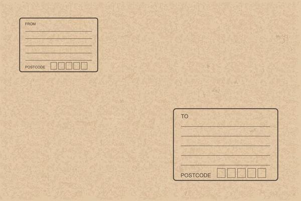Brown parcel paper with blank area for address. Abstract background for online shopping. Vector.