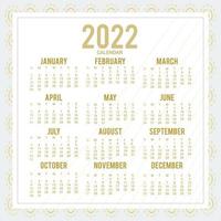 plantilla de calendario anual de año nuevo 2022 vector
