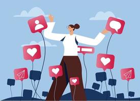 Social media growing profiles illustration concept vector