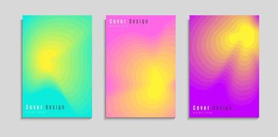 Set Of Colorful Minimal Dynamic Fluid Papercut Style Design For Cover, Poster, Web, Banner Or Presentation vector