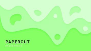 Abstract Soft Green Dynamic Liquid Papercut Style Design Background. Can Be Used As Banner, Motion, Web Or Poster vector