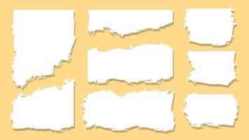 Collection Of White Blank Paper Torn Sheet Frame Design Template vector