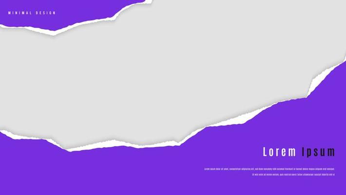 Abstract Purple Ripped Paper Sheet Banner Template