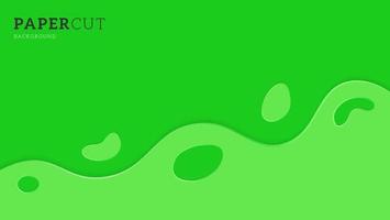 Abstract Green Papercut Wave Background With Minimal Slime vector