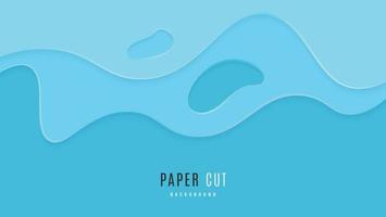 Abstract Blue Cyan Liquid Papercut Style Design Background. Can Be Used As Banner, Motion, Web Or Poster vector