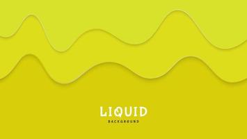 Abstract Minimal Yellow Liquid Wave Shape Papercut Style Background vector