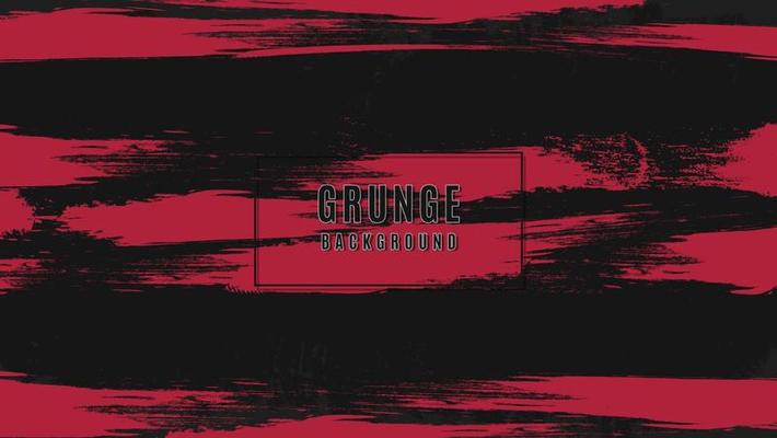Abstract Red Grunge Scratch In Black Background. Good For Banner, Frame, Poster Or Wallpaper