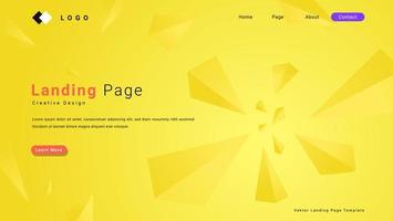 Modern Abstract Gradient Yellow 3d Polygonal Background For Banner, Website Or Landing Page Template vector