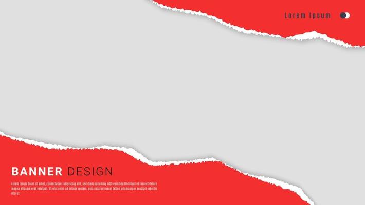 Abstract Red Ripped Paper Torn Banner Template