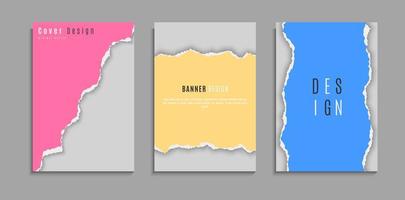 Minimal Abstract Colorful Set Of Paper Ripped Design Template vector