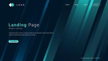 Modern Futuristic Gradient Cyan Blue Dynamic Stripes Banner Or Landing Page Design Template vector