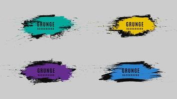 Isolated Color Editable, Set Of Abstract Colorful Grunge Rough Frame Banner Template vector