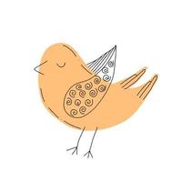 cartoon funny, cute bird, vector illustration, hand drawn