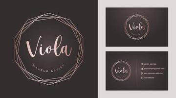 Minimal makeup artist logo and business card template vector