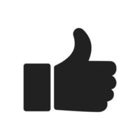 Thumb up icon. Silhouette hand illustration. Like and good symbol vector