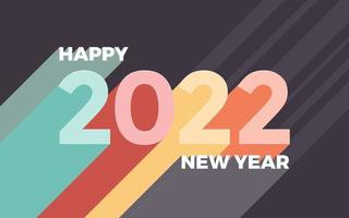 Fondo de saludo de feliz año nuevo 2022 con efecto de estilo de texto retro vector