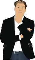 Businessman with thinking pose vector