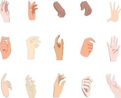 Set of hand gestures hand icon different shapes collection vector artwork