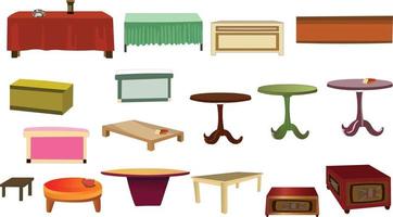 conjunto de ilustración de iconos de muebles vector