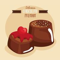 two chocolate premium vector