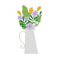 beautiful floral decoration in jar ceramic vector