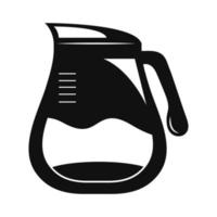 black teapot utensil silhouette isolated icon vector