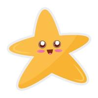 star baby kawaii character icon vector