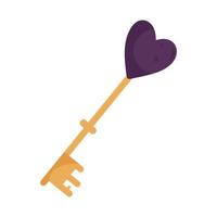 heart key esoteric isolated icon vector