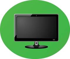 icono de pantalla LCD en estilo plano con fondo degradado. ilustración vectorial. vector