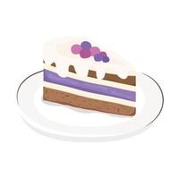 dish with sweet cake portion icon vector