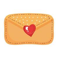 heart love in romantic letter envelope vector