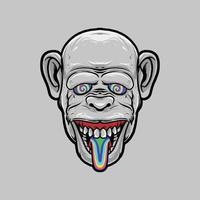 Psychedelic Apes Illustration Logo Vector
