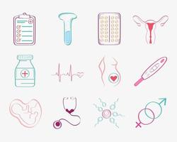 twelve pregnancy icons vector