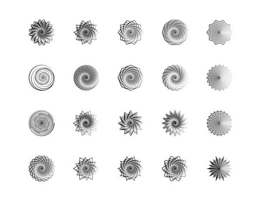 Circle shaped mandala collection - Stock Vector