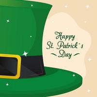 saint patricks day lettering with leprecahun tophat vector